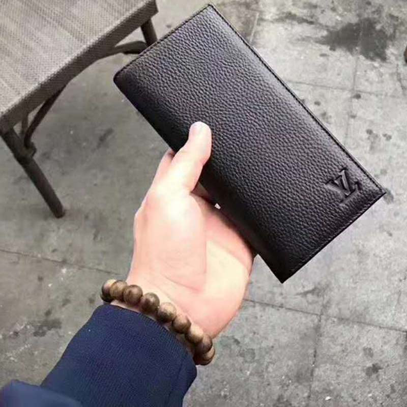 Louis Vuitton LV Unisex Alexandre Wallet in Taiga Leather-Black