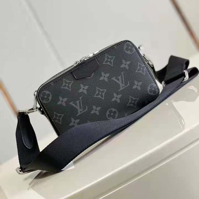 Louis Vuitton LV Unisex Alpha Wearable Wallet Monogram Eclipse Coated Canvas Cowhide