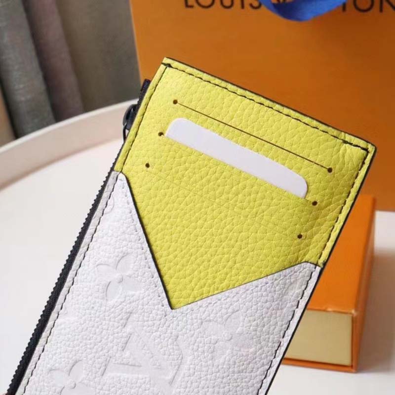 Louis Vuitton LV Unisex CC Holder Wallet Yelow Blue Taurillon Cowhide Leather