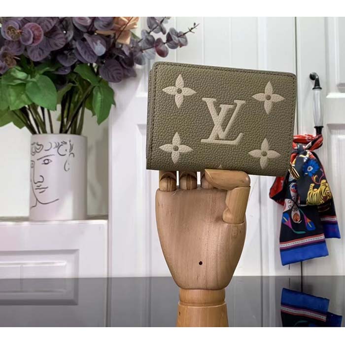 Louis Vuitton LV Unisex Cléa Wallet Cream Monogram Empreinte Embossed Supple Grained Cowhide Leather