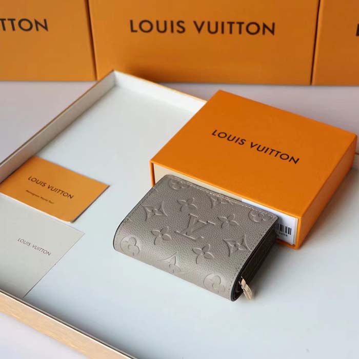 Louis Vuitton LV Unisex Cléa Wallet Tourterelle Beige Embossed Supple Grained Cowhide Leather