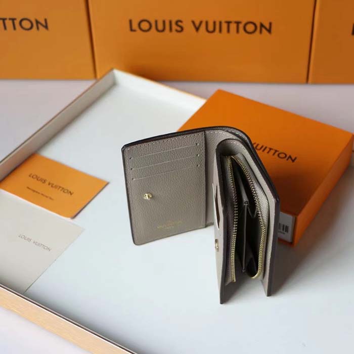 Louis Vuitton LV Unisex Cléa Wallet Tourterelle Beige Embossed Supple Grained Cowhide Leather