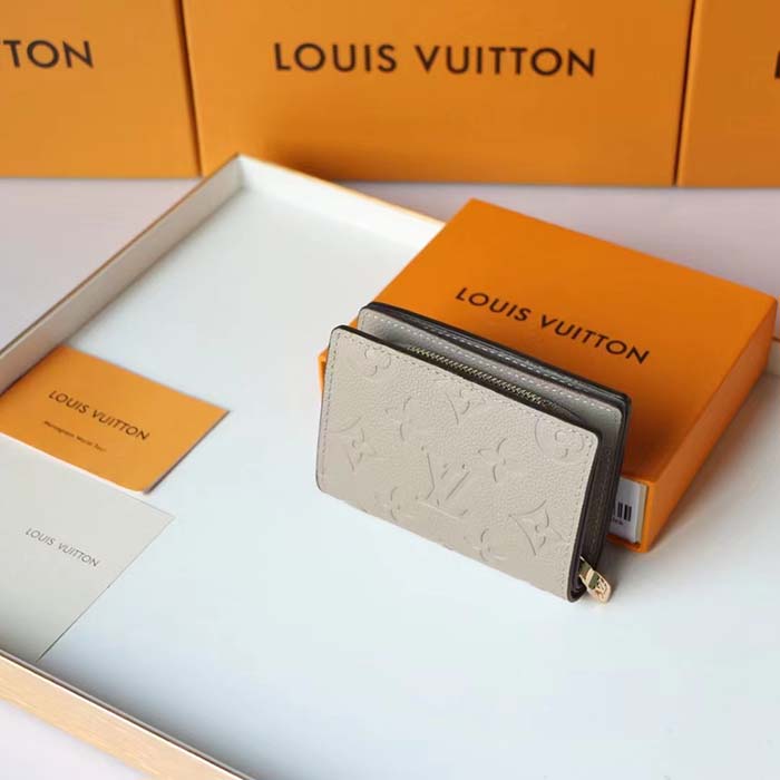 Louis Vuitton LV Unisex Cléa Wallet Tourterelle Beige Embossed Supple Grained Cowhide Leather