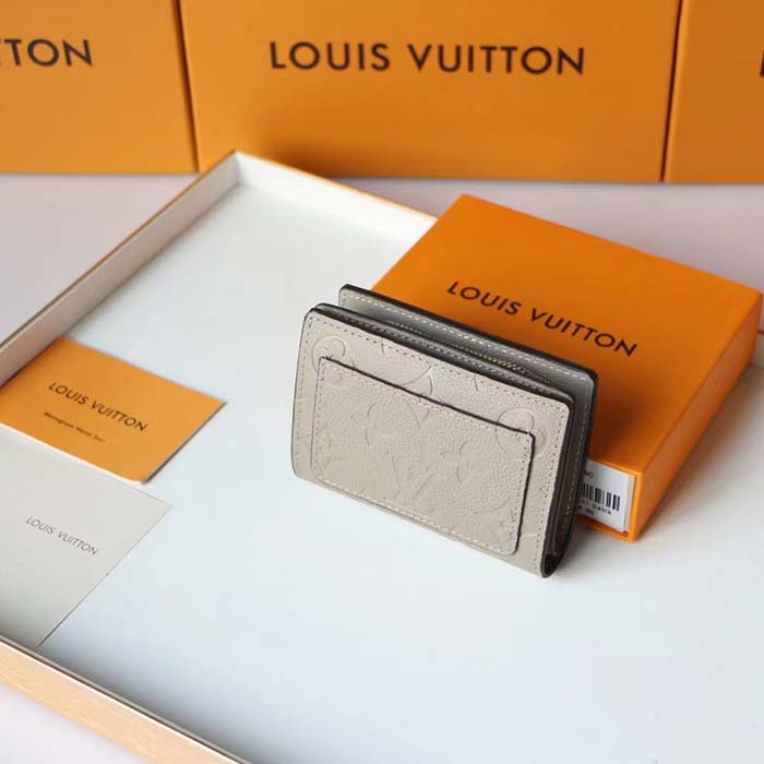 Louis Vuitton LV Unisex Cléa Wallet Tourterelle Beige Embossed Supple Grained Cowhide Leather