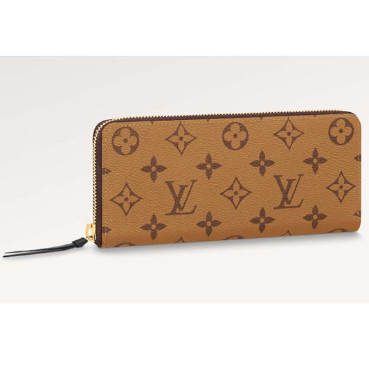 Louis Vuitton LV Unisex Clémence Wallet Brown Monogram Reverse Coated Canvas