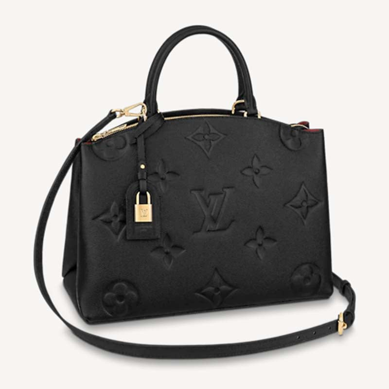 Louis Vuitton LV Unisex Grand Palais Tote Black Monogram Embossed Grained Cowhide Leather