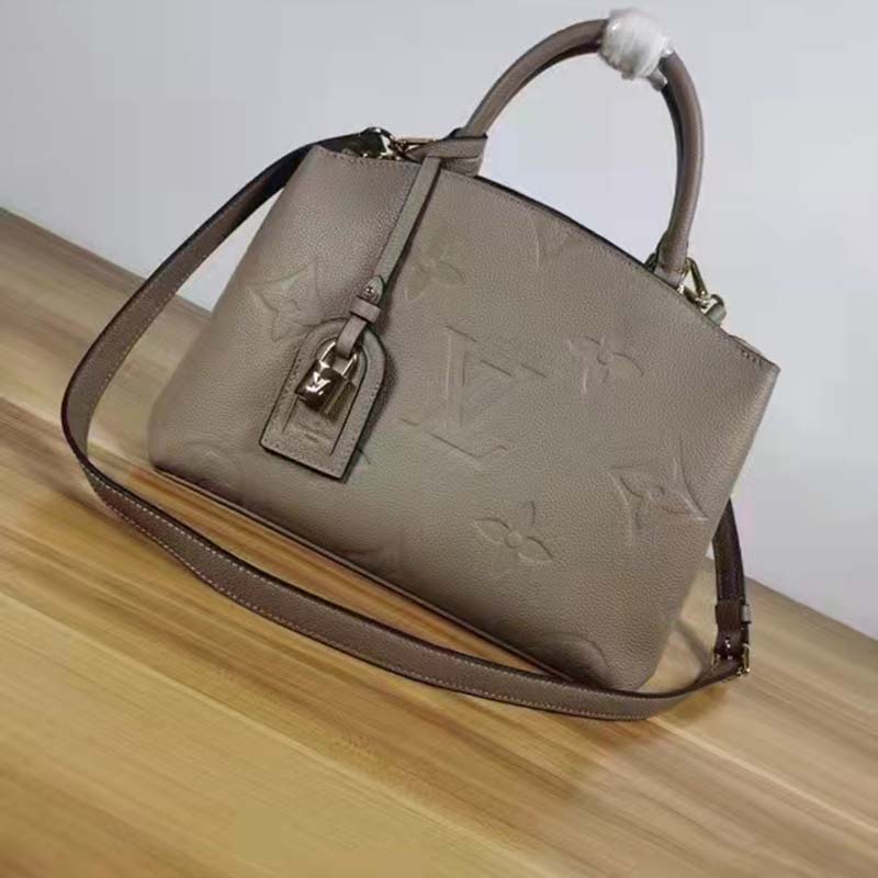 Louis Vuitton LV Unisex Grand Palais Tote Gray Monogram Embossed Grained Cowhide Leather