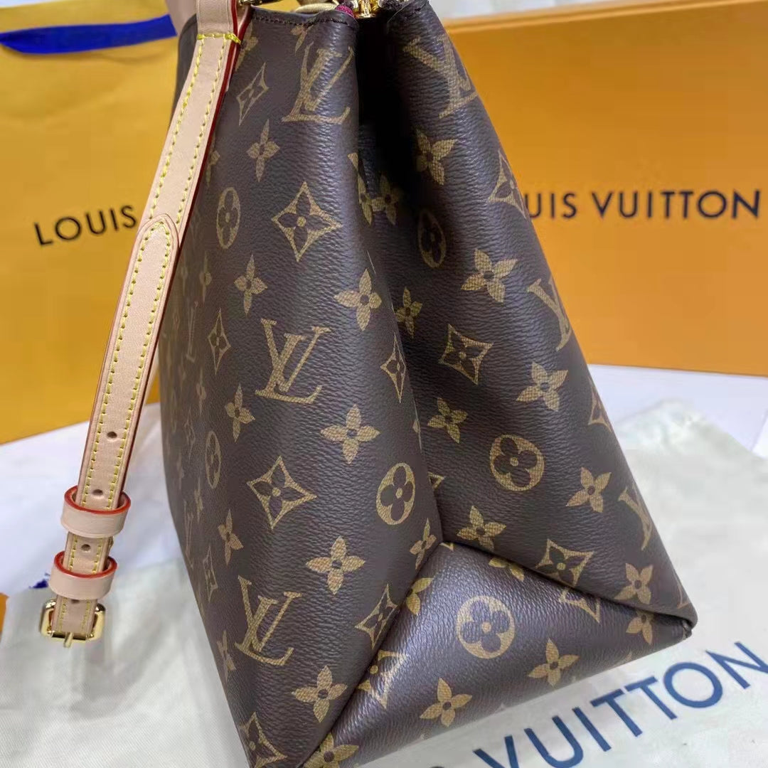 Louis Vuitton LV Unisex Grand Palais Tote Brown Monogram Coated Canvas