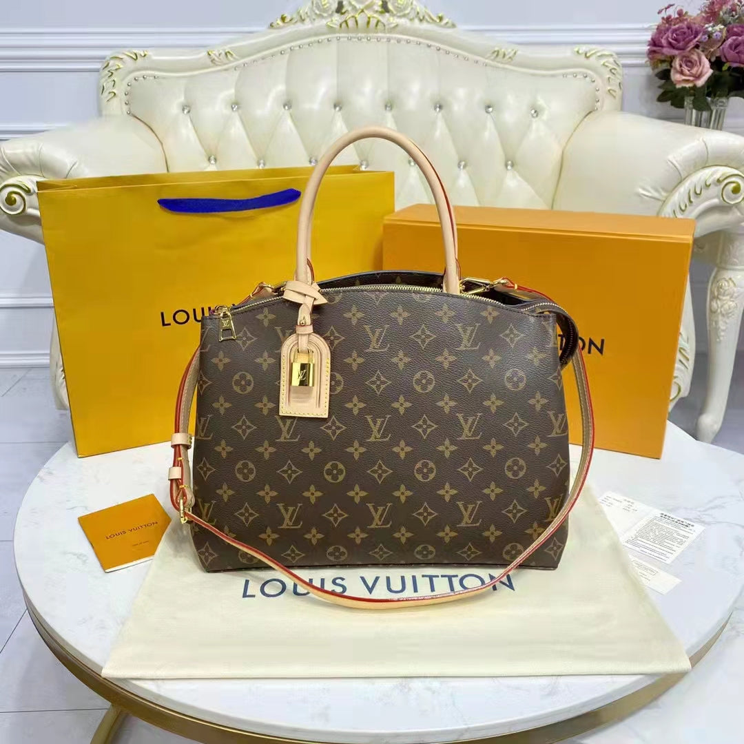 Louis Vuitton LV Unisex Grand Palais Tote Brown Monogram Coated Canvas