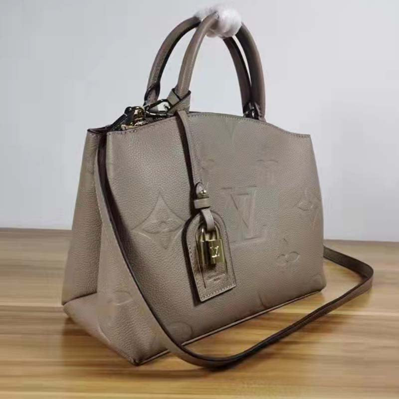 Louis Vuitton LV Unisex Grand Palais Tote Gray Monogram Embossed Grained Cowhide Leather