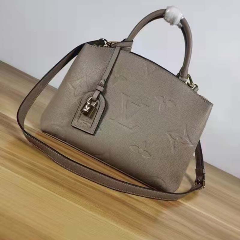 Louis Vuitton LV Unisex Grand Palais Tote Gray Monogram Embossed Grained Cowhide Leather