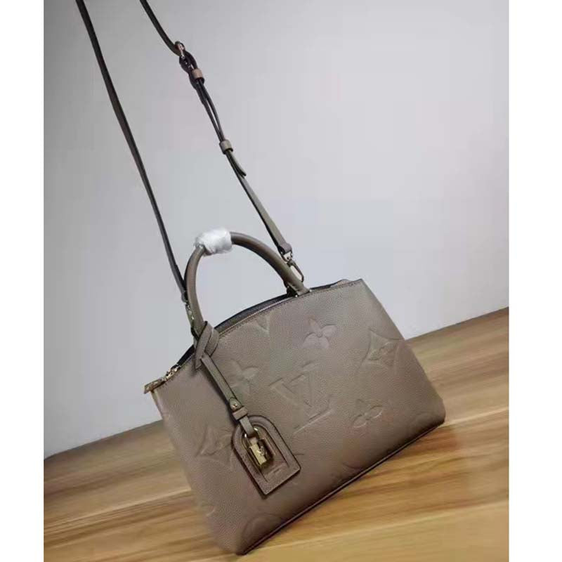 Louis Vuitton LV Unisex Grand Palais Tote Gray Monogram Embossed Grained Cowhide Leather