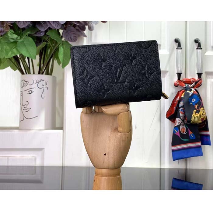 Louis Vuitton LV Unisex Métis Compact Wallet Black Monogram Empreinte Embossed Supple Grained Cowhide Leather