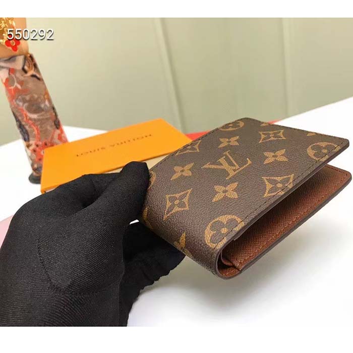 Louis Vuitton LV Unisex Multiple Wallet Coated Canvas Cowhide Leather Canvas Lining