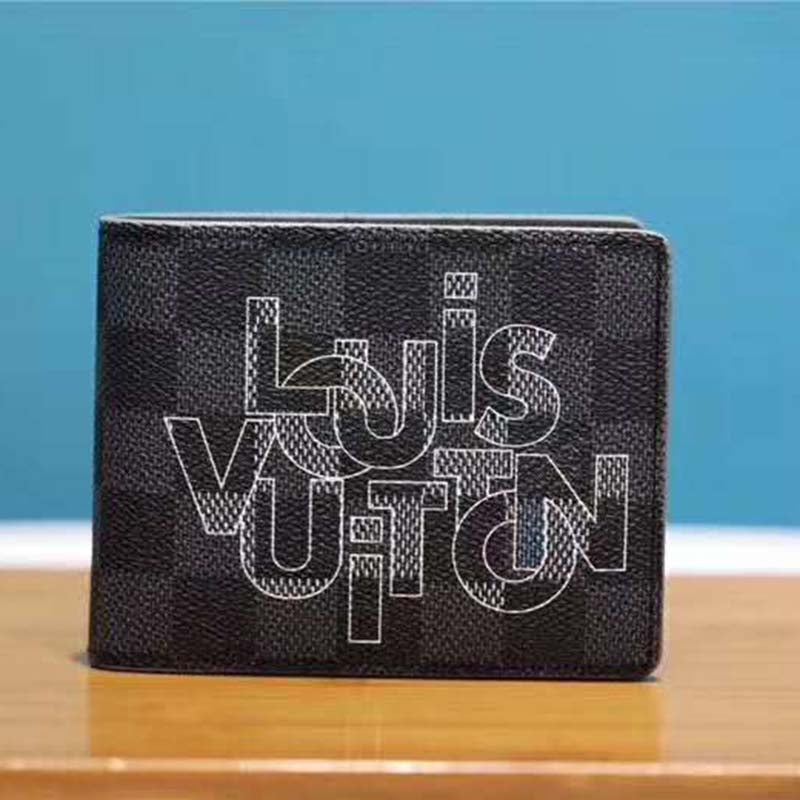 Louis Vuitton LV Unisex Multiple Wallet Damier Graphite Canvas-Grey