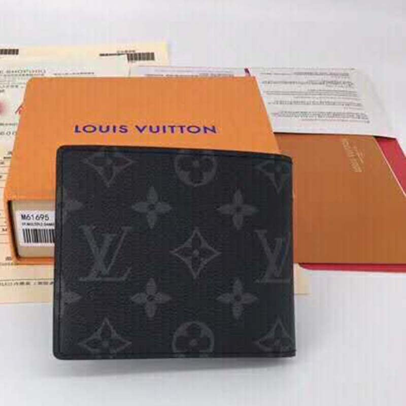 Louis Vuitton LV Unisex Multiple Wallet Monogram Eclipse Canvas-Grey