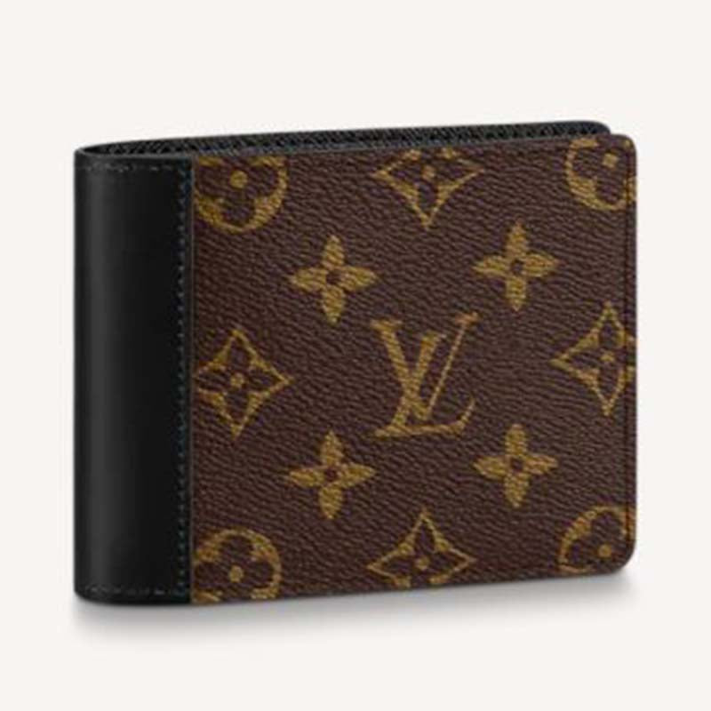 Louis Vuitton LV Unisex Multiple Wallet Monogram Macassar Coated Canvas Cowhide Leather