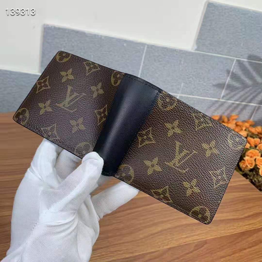 Louis Vuitton LV Unisex Multiple Wallet Monogram Macassar Coated Canvas Cowhide Leather