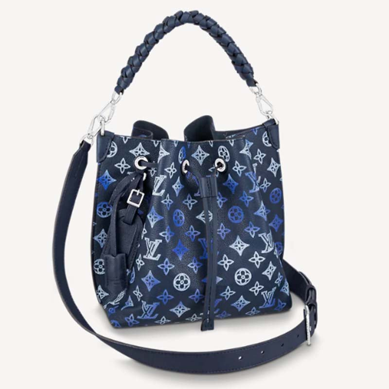 Louis Vuitton LV Unisex Muria Tote Bag Navy Blue Calfskin