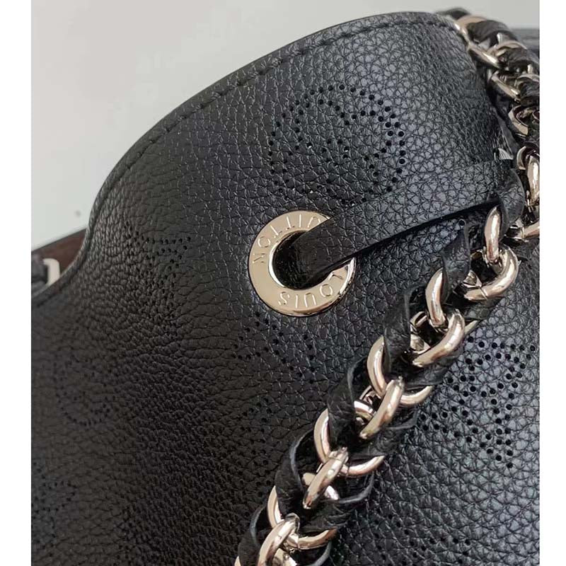 Louis Vuitton LV Women Bella Tote Black Mahina Perforated Calfskin