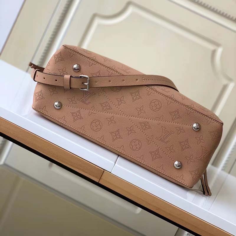 Louis Vuitton LV Women Bella Tote Brown Mahina Perforated Calfskin