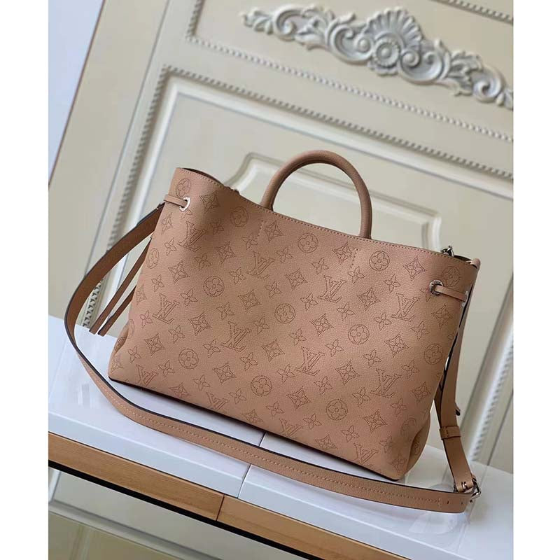 Louis Vuitton LV Women Bella Tote Brown Mahina Perforated Calfskin