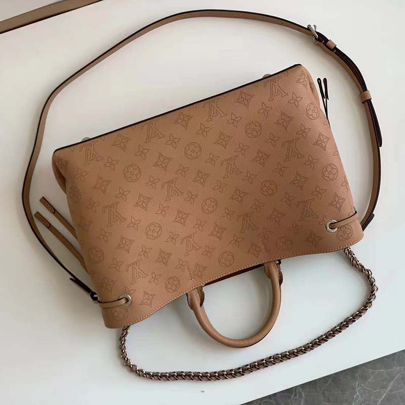 Louis Vuitton LV Women Bella Tote Brown Mahina Perforated Calfskin