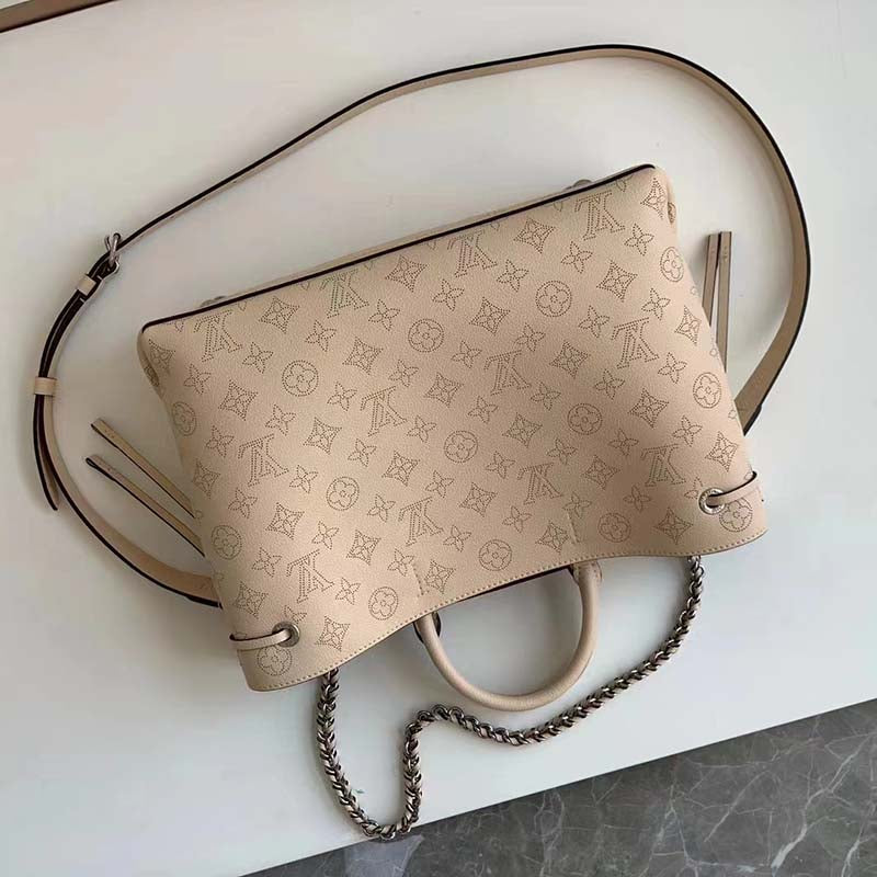 Louis Vuitton LV Women Bella Tote Crème Beige Mahina Perforated Calfskin