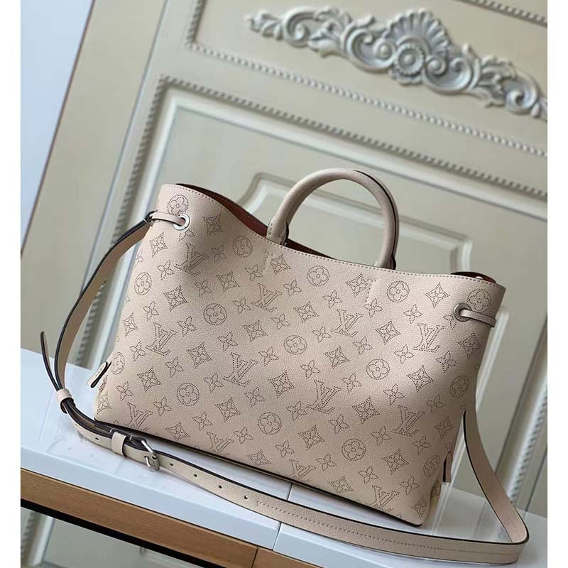 Louis Vuitton LV Women Bella Tote Crème Beige Mahina Perforated Calfskin