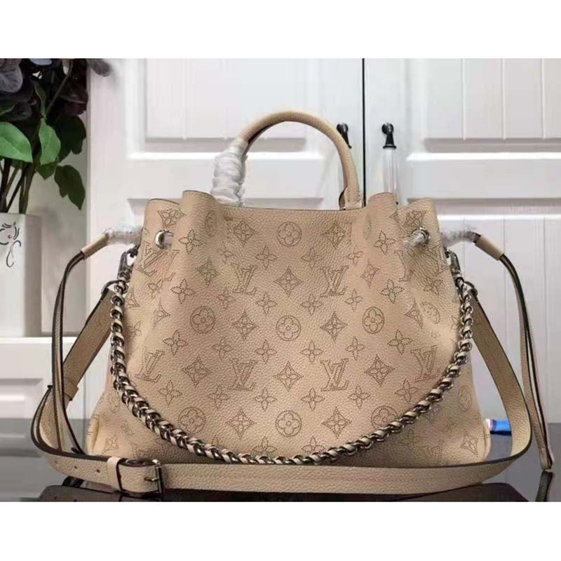 Louis Vuitton LV Women Bella Tote Crème Beige Mahina Perforated Calfskin Calf