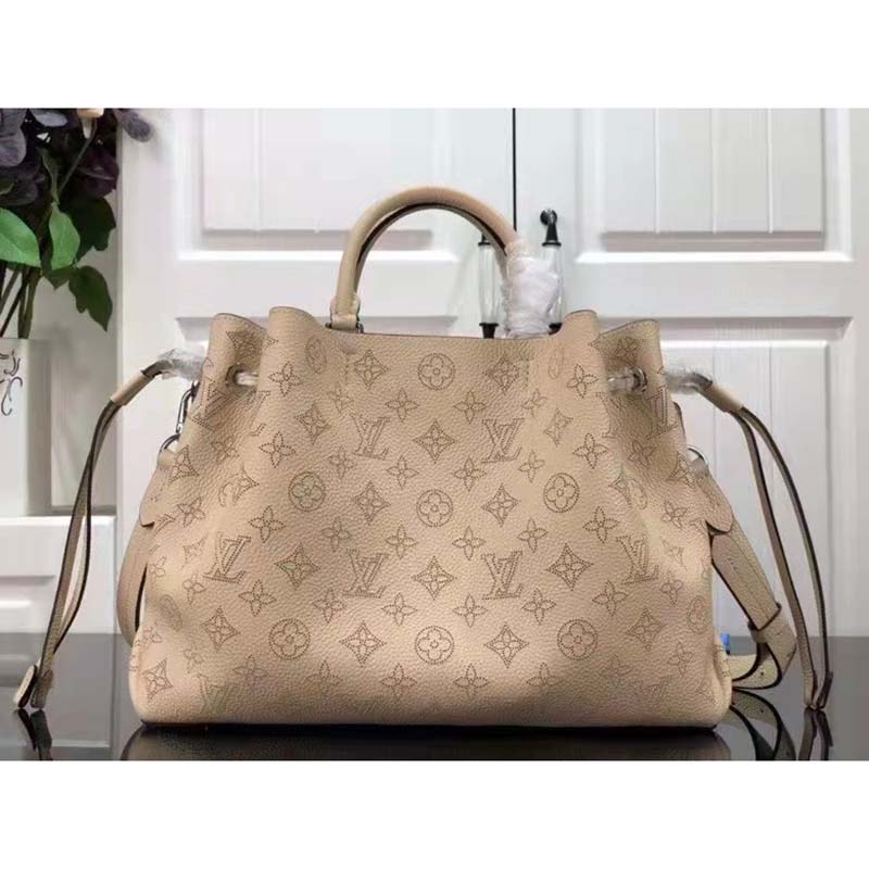 Louis Vuitton LV Women Bella Tote Crème Beige Mahina Perforated Calfskin Calf