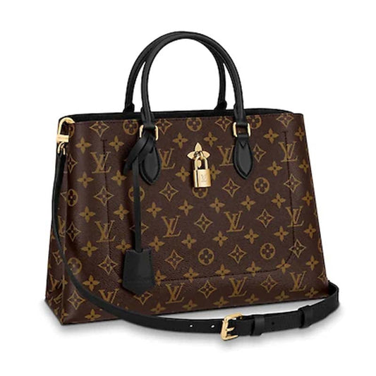 Louis Vuitton LV Women Flower Tote Monogram Coated Canvas-Black