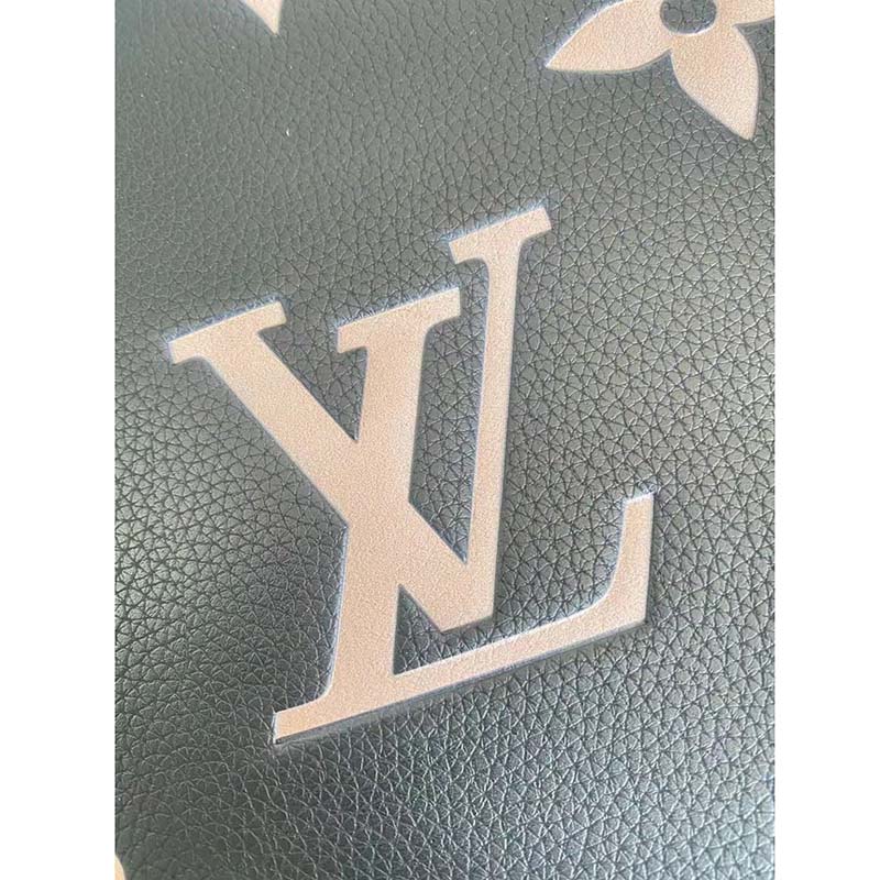 Louis Vuitton LV Women Grand Palais Tote Bag Black Monogram Embossed Grained Cowhide