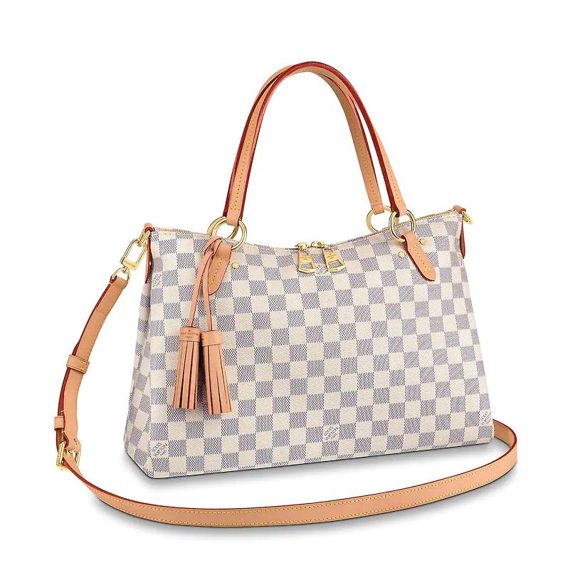 Louis Vuitton LV Women Lymington Zipped Tote in Damier Azur Coated Canvas