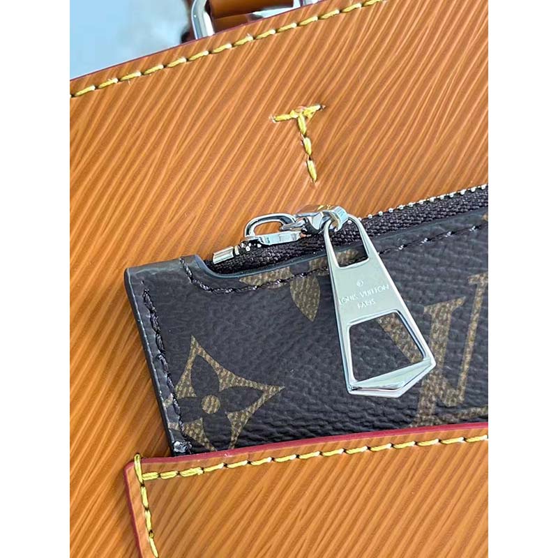 Louis Vuitton LV Women Marelle Tote MM Gold Miel Brown Epi Grained Cowhide