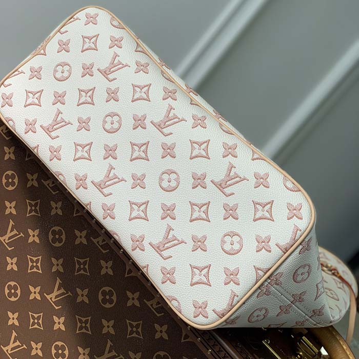 Louis Vuitton LV Women Neverfull MM Tote Bag Beige Monogram Coated Canvas