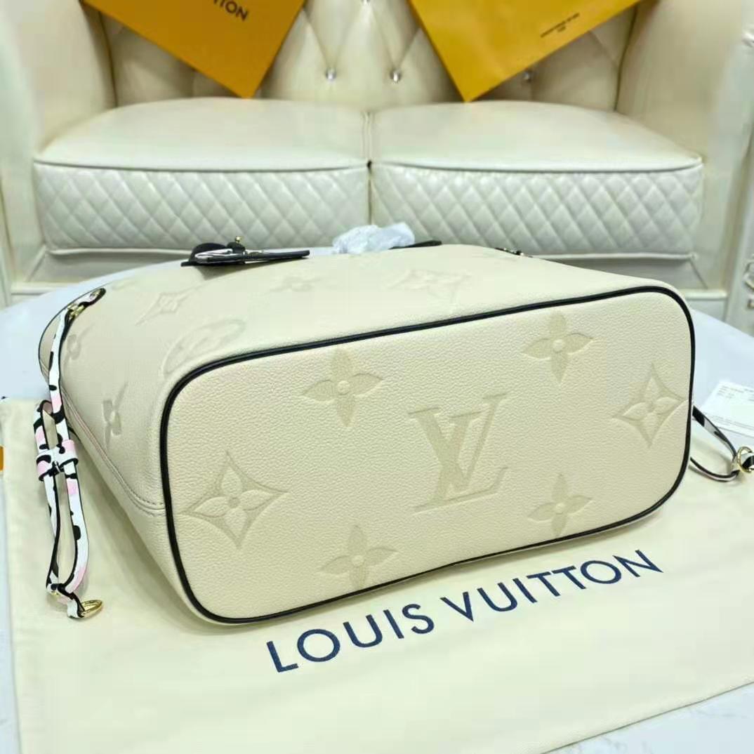 Louis Vuitton LV Women Neverfull MM Tote Bag Wild at Heart Cream Embossed Supple Grained Cowhide