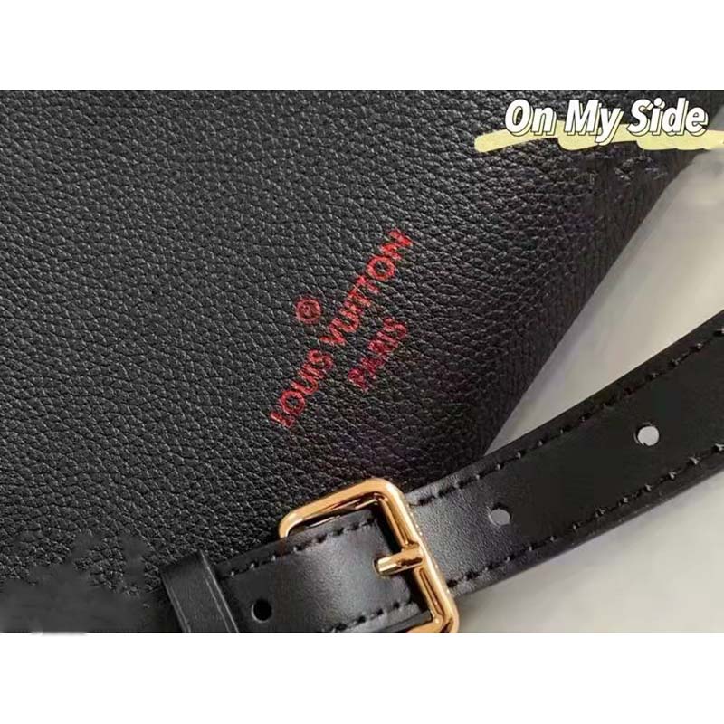 Louis Vuitton LV Women On My Side MM Tote Black Twist Calfskin Monogram