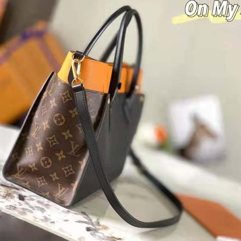 Louis Vuitton LV Women On My Side MM Tote Black Twist Calfskin Monogram