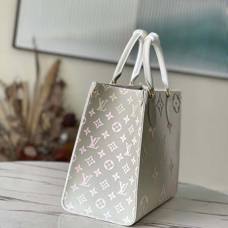 Louis Vuitton LV Women OnTheGo MM Tote Sunset Kaki Monogram Coated Canvas