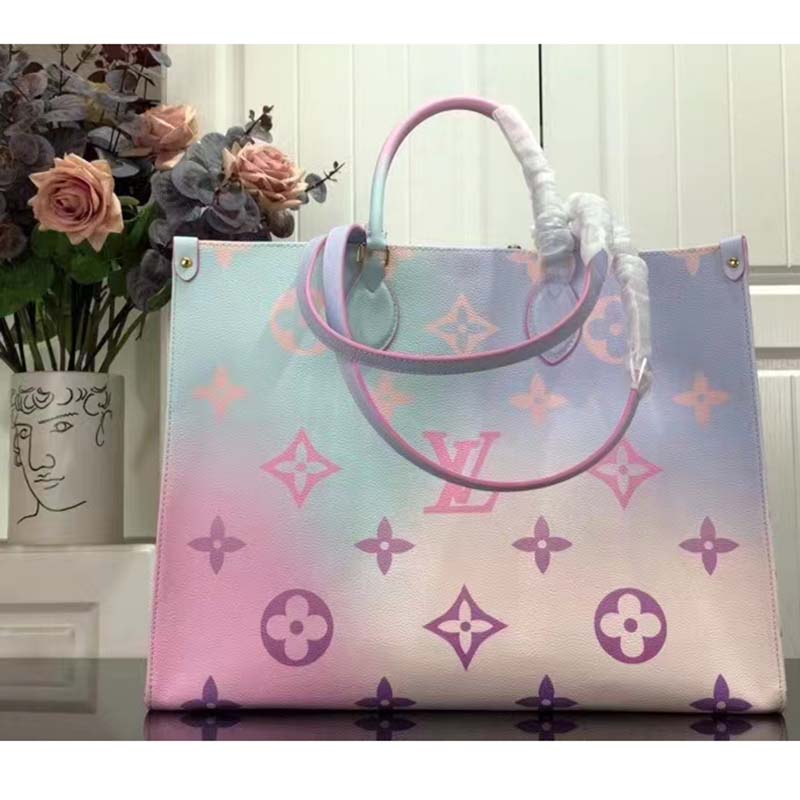 Louis Vuitton LV Women Onthego GM Tote Sunrise Pastel Monogram Coated Canvas