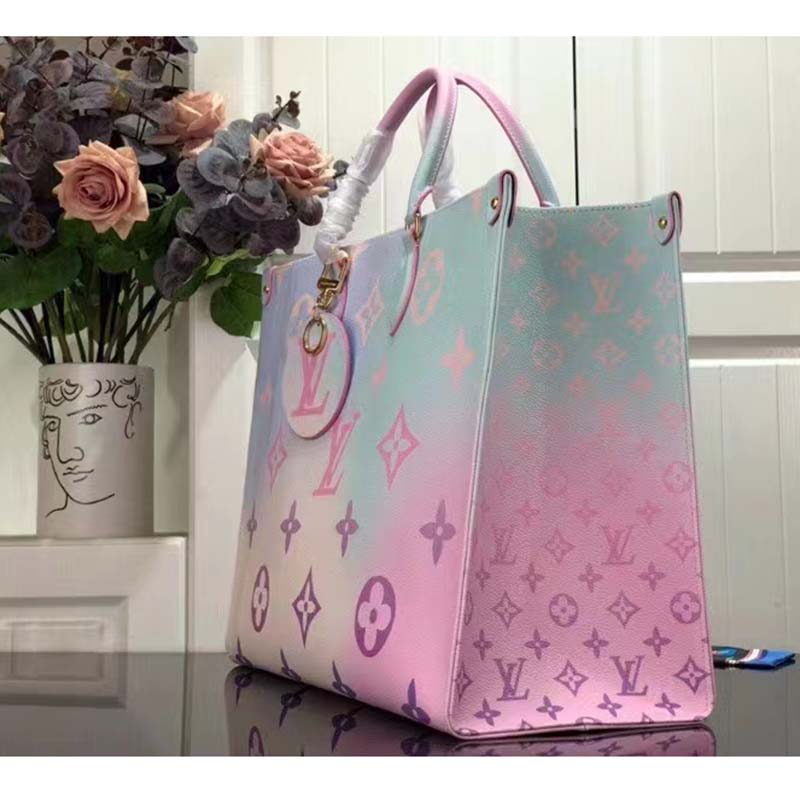 Louis Vuitton LV Women Onthego GM Tote Sunrise Pastel Monogram Coated Canvas