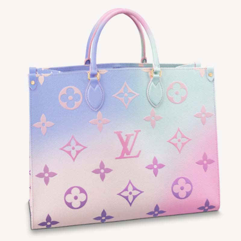 Louis Vuitton LV Women Onthego GM Tote Sunrise Pastel Monogram Coated Canvas