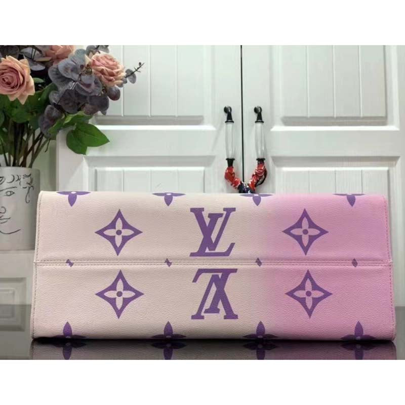 Louis Vuitton LV Women Onthego GM Tote Sunrise Pastel Monogram Coated Canvas