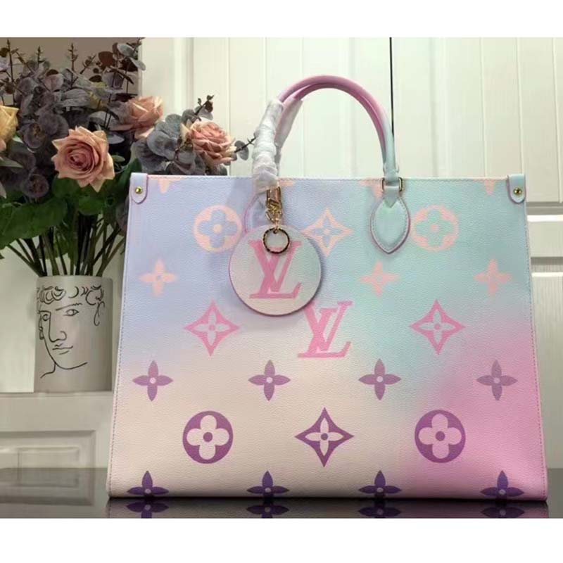 Louis Vuitton LV Women Onthego GM Tote Sunrise Pastel Monogram Coated Canvas