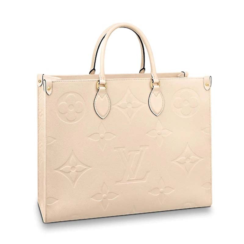 Louis Vuitton LV Women Onthego GM Tote in Monogram Empreinte Giant-Beige