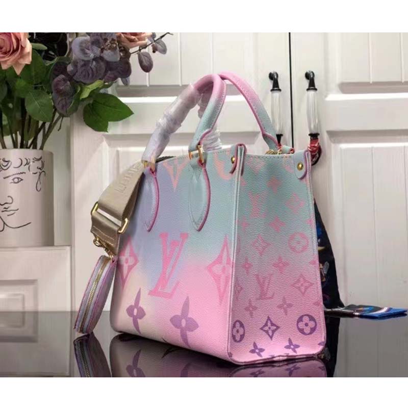 Louis Vuitton LV Women Onthego PM Tote Sunrise Pastel Monogram Coated Canvas