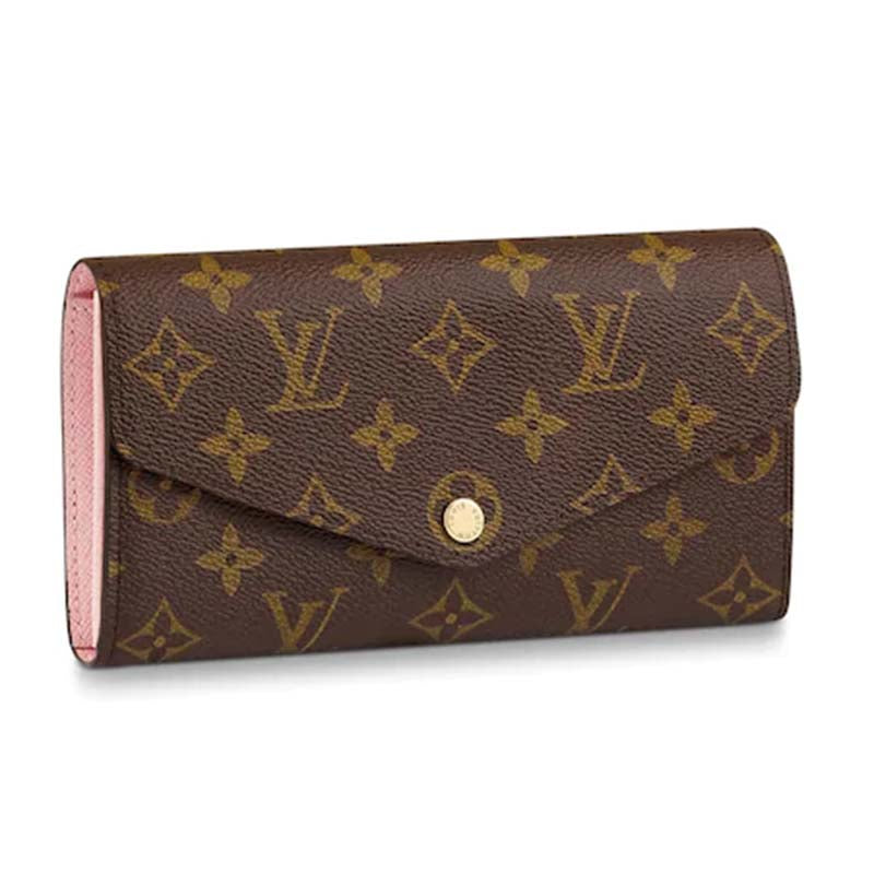 Louis Vuitton LV Women Sarah Wallet Monogram Coated Canvas-Pink