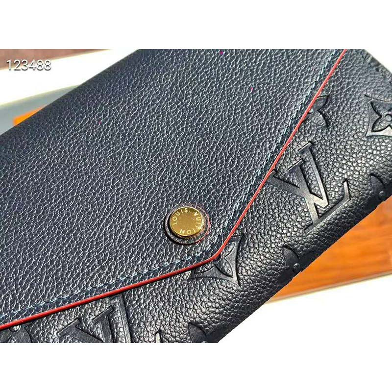 Louis Vuitton LV Women Sarah Wallet Monogram Empreinte Leather-Navy