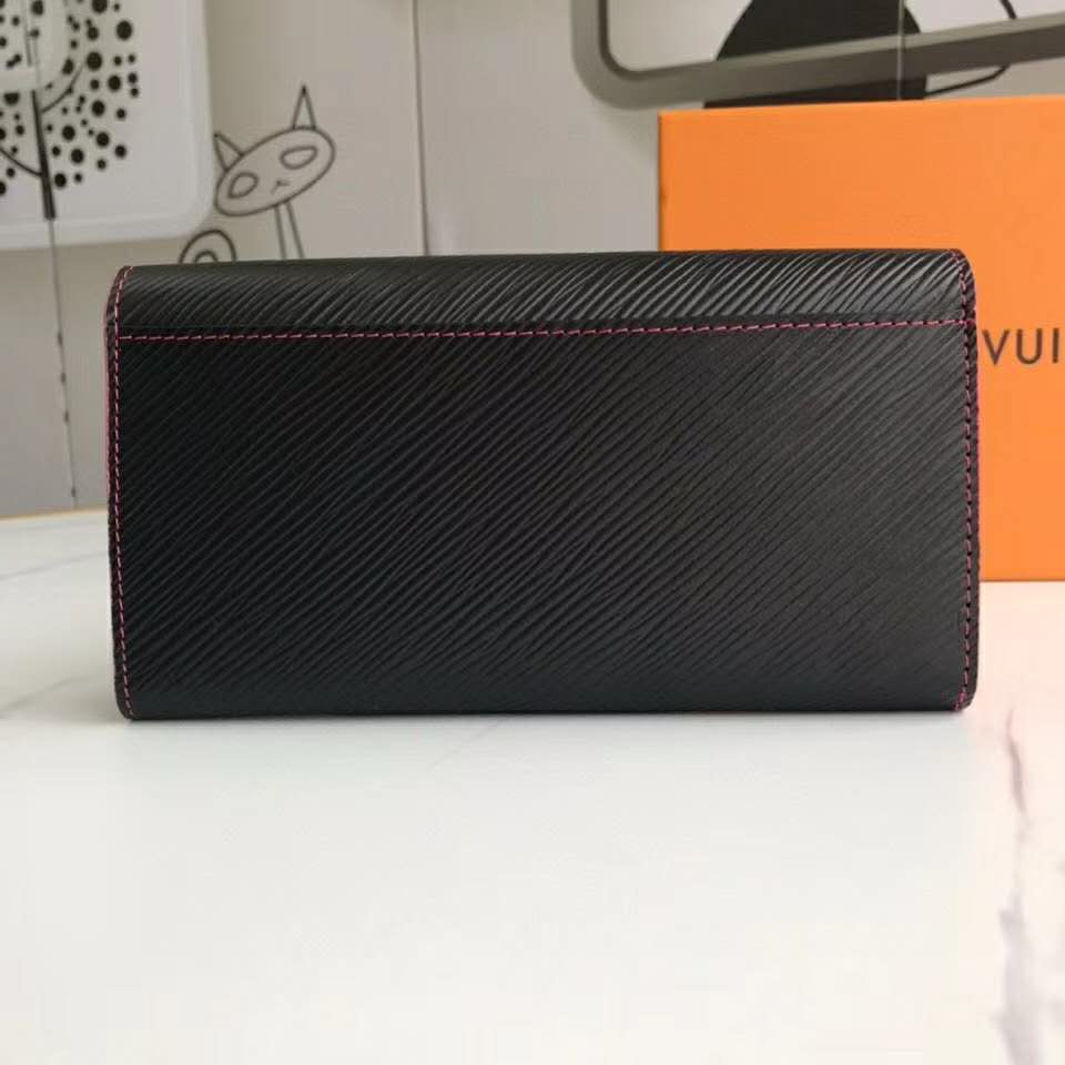 Louis Vuitton LV Women Sarah Wallet in Epi Leather-Black